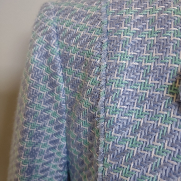 Blazer Size 18 SAG HARBOR Turn Lock Closure  Quarter Sleeve Pastels Plus Size - Picture 12 of 15